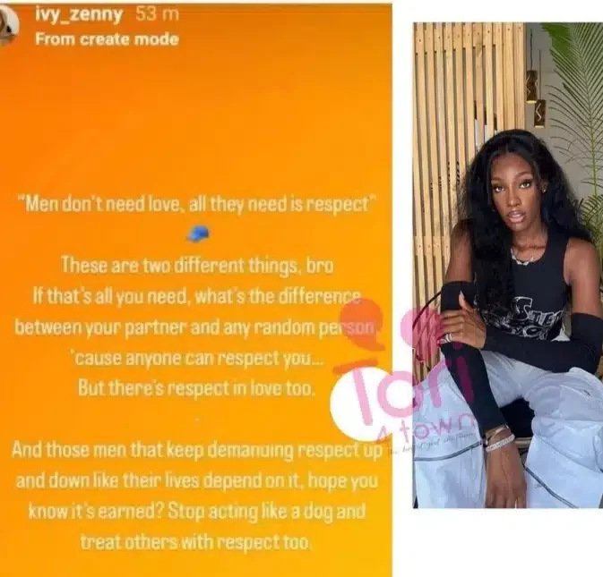 'Stop acting like a dog and treat others with respect too' - Ivy Zenny tells Paul Okoye and other men demanding respect in relationship