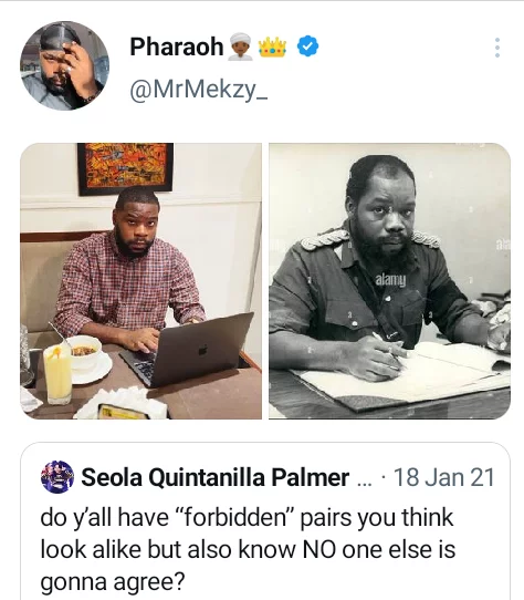 'You need to ask some serious questions' - Twitter users react over photo of Nigerian pharmacist who bears striking resemblance to Ojukwu