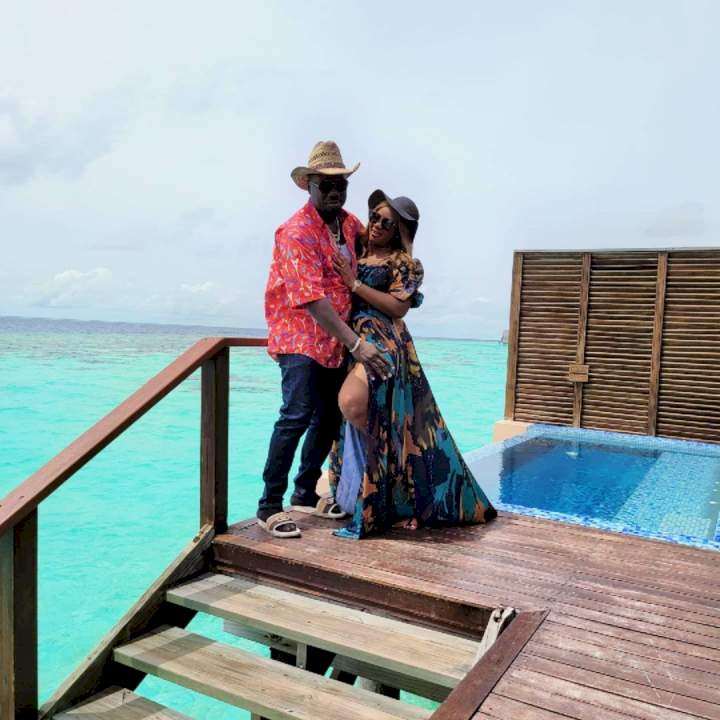 Obi Cubana and wife vacation in Maldives Islands days after staging a 'talk of the town' funeral for his mum (photos)