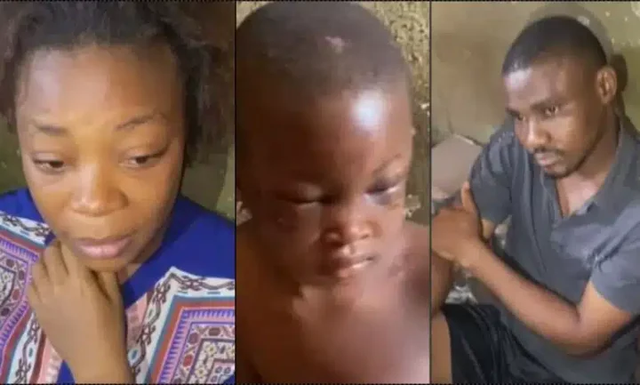 Anambra couple arrested for brutalizing 9-yr-old house help with pestle, knife (Video)