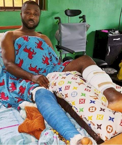 Gospel singer Gozie Okeke performs in a wheelchair as he thanks fans for their prayers after suffering a series of health problems (photos)