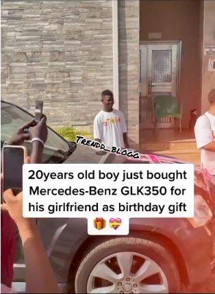 Alleged 20-year-old boy gifts his 17-year-old girlfriend a Mercedes-Benz on her birthday (Video)