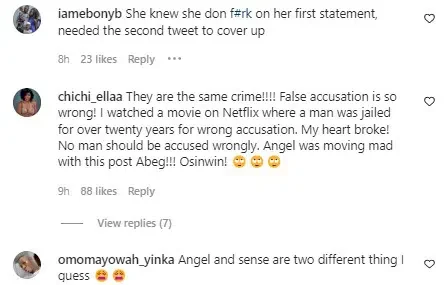 'Angel and sense are two different thing' - Reality star blasted for advocating support for false accusers