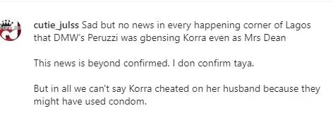 Peruzzi accused of sleeping with Korra Obidi