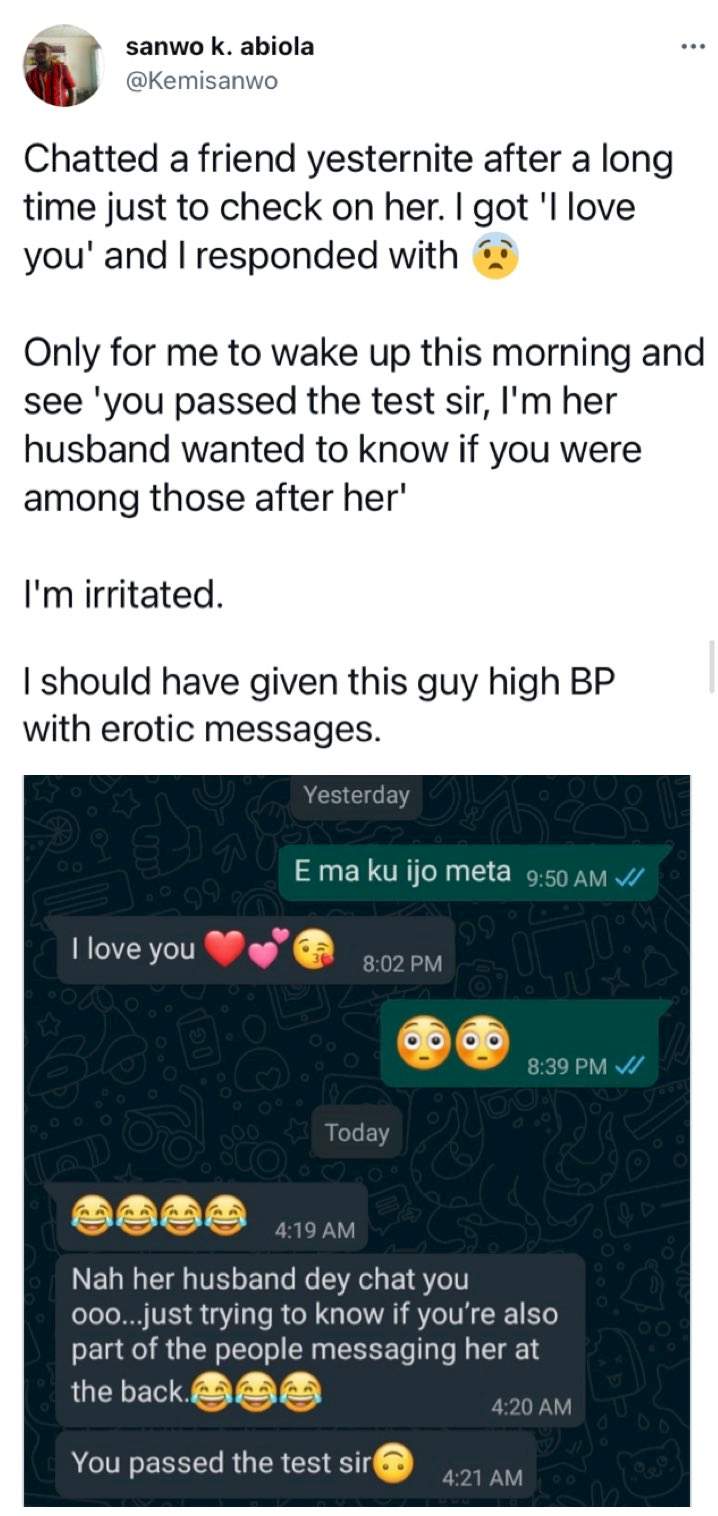 Husband Tests Wifes Faithfulness By Sending Love Messages To Her Male Bestie Torizone 3531