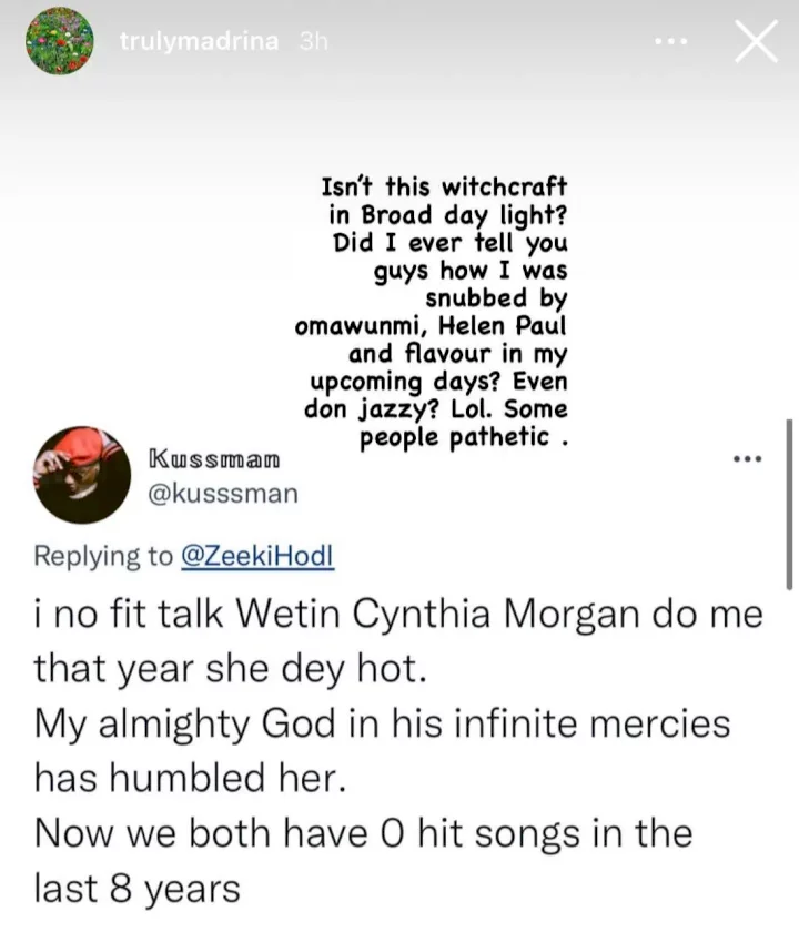 Cynthia Morgan knocks troll, drags Tiwa Savage, Seyi Shay in process