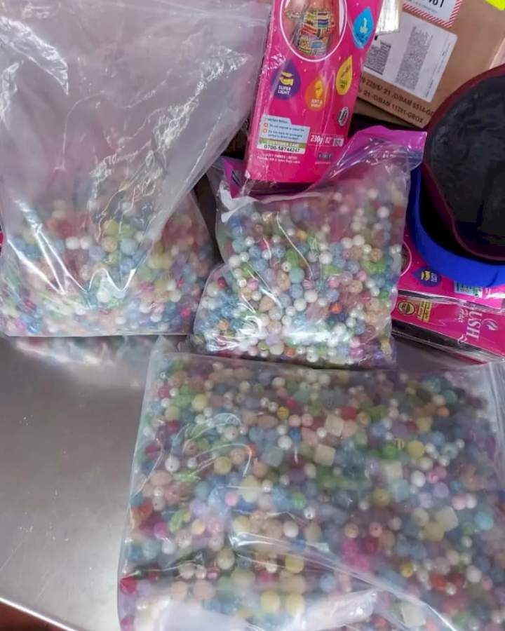 NDLEA officials intercept colored beads stuffed with crystal Meth (Mkpuri Mmiri) being shipped to Australia and Indonesia (photo/video)