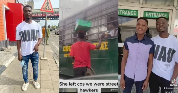 "She left cos we were street hawkers" - Former purewater hawker, Jeremiah Ekuma melts hearts as he jumps on TikTok trend (Video)