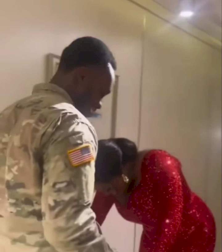 Man flies from America to surprise fiancee during birthday photoshoot (Video)
