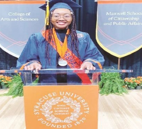 20-year-old girl emerges overall best student from class of 2021 at Syracuse University, USA