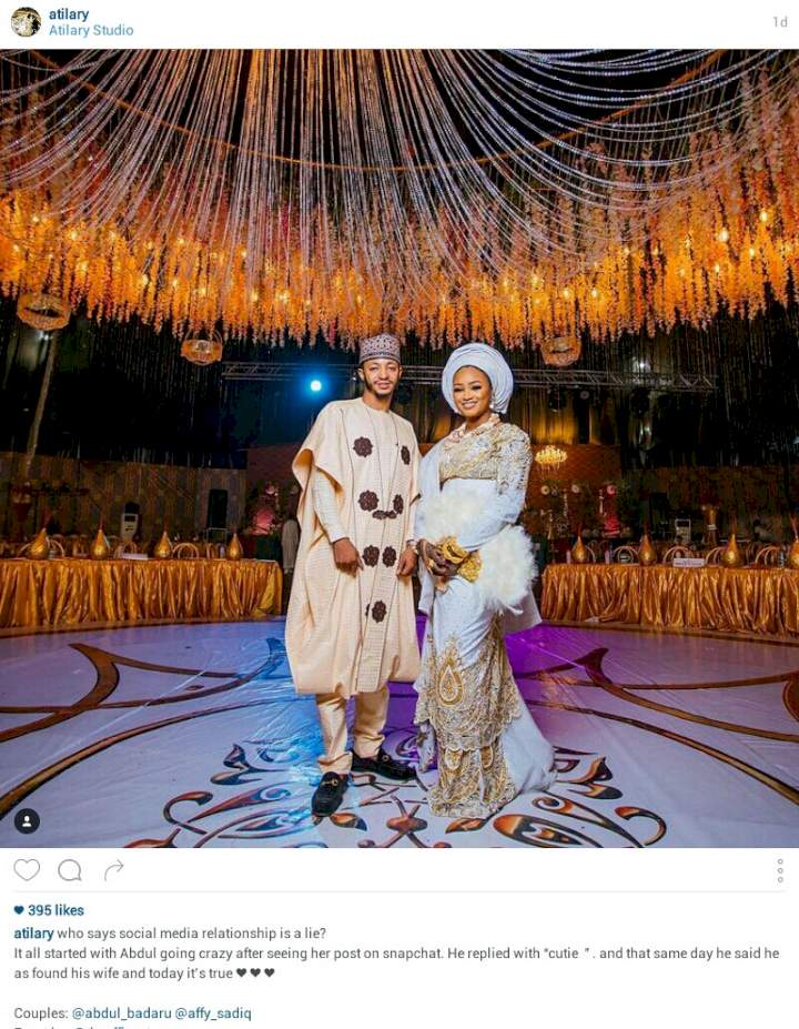 Jigawa State Governor's son and his girlfriend get married after meeting on Snapchat