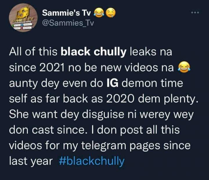 Nigerian TikTok star Black Chully called out for allegedly 'lying about not knowing how her sex tape got leaked; she has been 'hosting live videos' of her sex content on Instagram since 2020