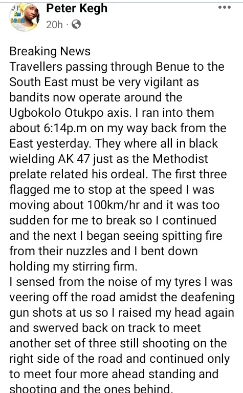  Nigerian man narrates his encounter with AK-47 wielding gunmen 