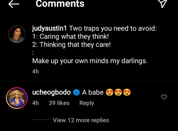 'Make up your mind' - Judy Austin shares cryptic note after Yul Edochie followed 1st wife, May on IG again