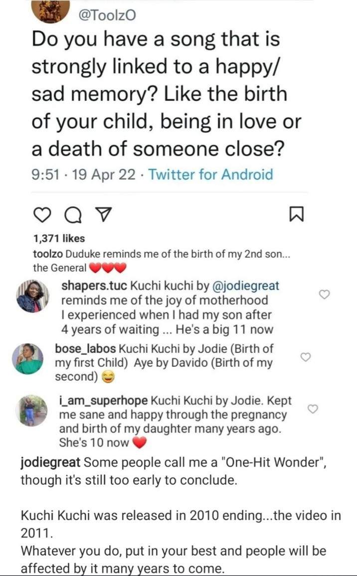 Kuchi Kuchi singer, Jodie responds to those who call her a one-hit wonder