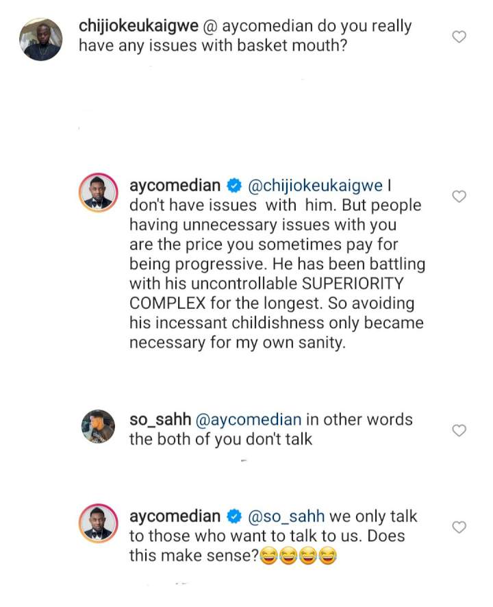 Avoiding his incessant childishness only became necessary for my own sanity - Comedian AY Makun explains why he and his colleague, Basketmouth, don't talk to each other