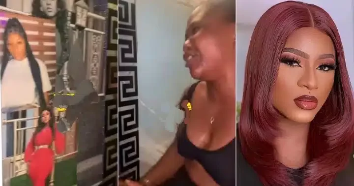 "What can I do for you to accept it?" - Nigerian lady cries a river after Destiny Etiko rejected a portrait gift from her (Video)