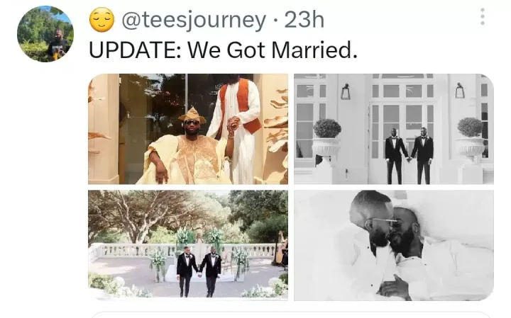 Nigerian Uk based man weds male lover In France
