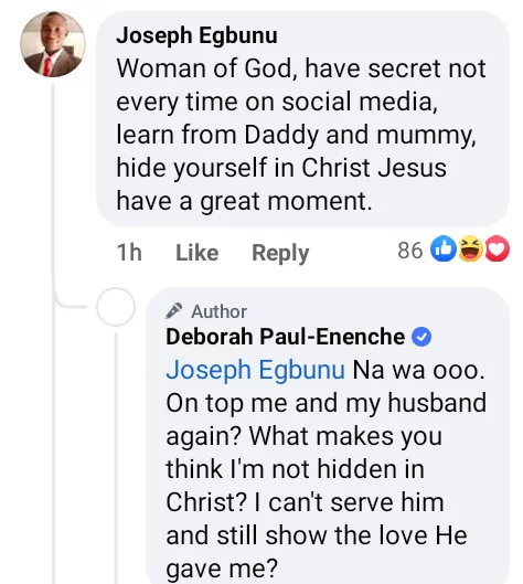 'You are really sad but I won't stop being happy about being married' - Deborah Paul Enenche replies followers criticizing her for sharing 'romantic' photos