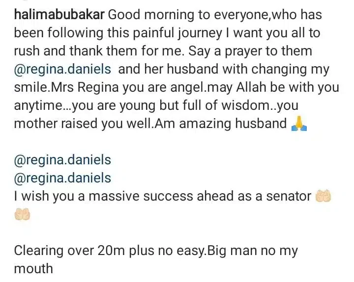 Regina Daniels reacts as Ned Nwoko gifts over N20 million to Halima Abubakar