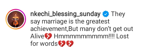 'The only achievement in marriage are children. Nothing special' - Actress Nkechi Blessing Sunday reacts to death of IVD's wife, Bimbo