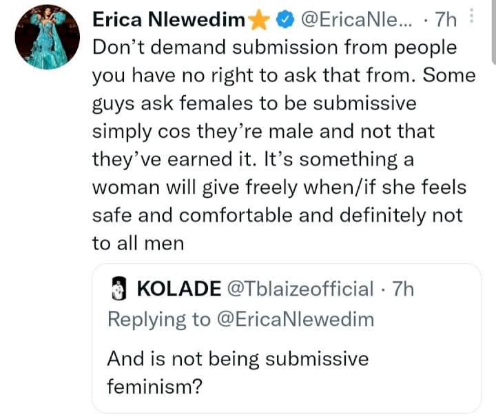 Erica Nlewedim says she
