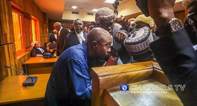 PHOTOS: Emefiele Appears In Abuja Court