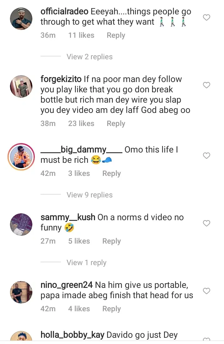 'This life, just be rich' - Reactions as Davido playfully lands hot slaps on Kogbagidi's head (Video)