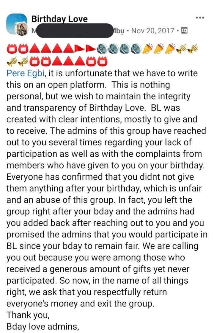 BBNaija: Pere dragged to filth over alleged exit of a birthday susu immediately after his birthday was celebrated in order not to contribute for others