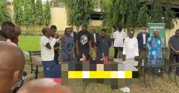 Taribo West and other ex-Super Eagles players shower Tinubu with prayer as they ask God to establish Tinubu's 2023 presidency (Video)