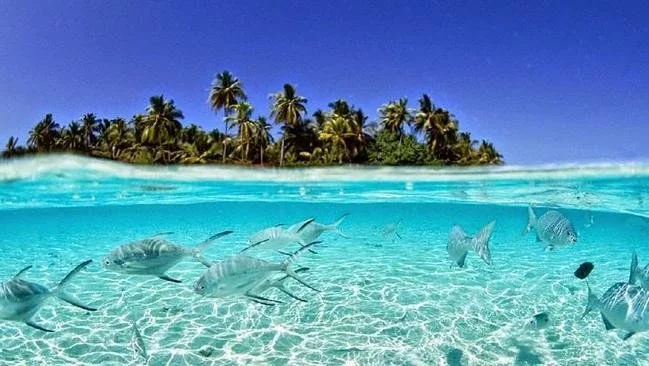 The beautiful waters of Tuvalu 