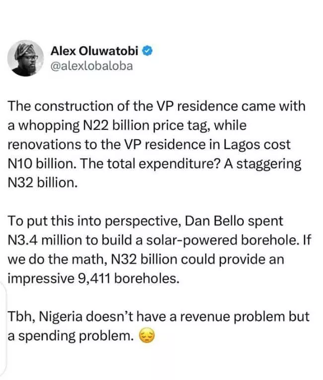 Nigeria has a spending problem - X user