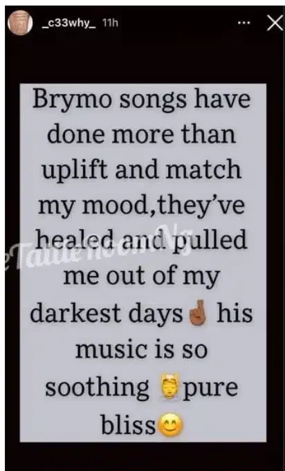 'How Brymo's song healed and pulled me out of my darkest days' - Mohbad's late wife, Wunmi