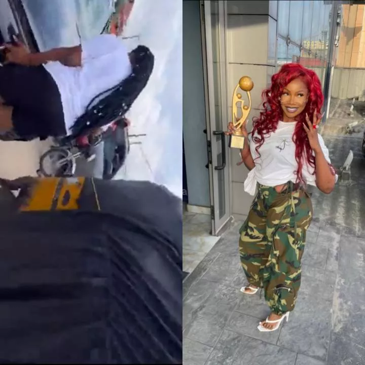 Tacha speaks after she was filmed fighting keke driver for bashing her Benz (video)