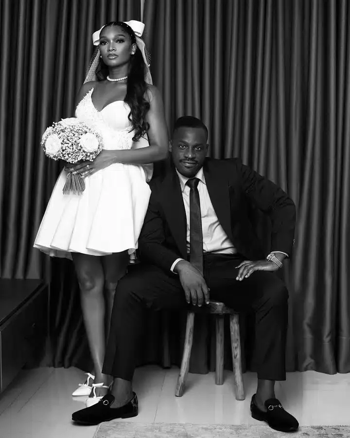 Wofai Fada confirms legal marriage to Taiwo Cole, rolls out photos