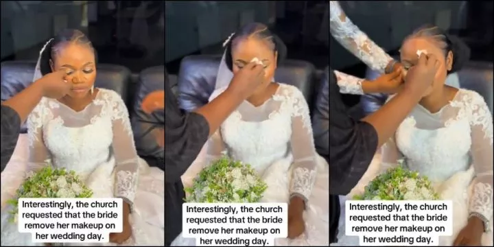 Drama as church asks bride to remove makeup before wedding