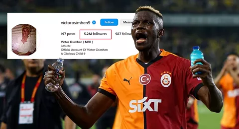 Victor Osimhen: Super Eagles record-breaker goes clear to become the no.1 most followed Nigerian footballer on Instagram