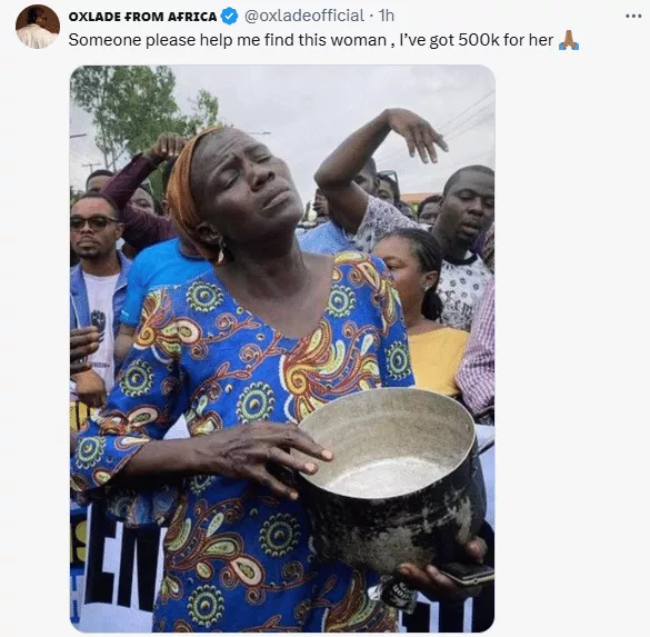 Oxlade offers N500K to woman who came out with empty pot during protest