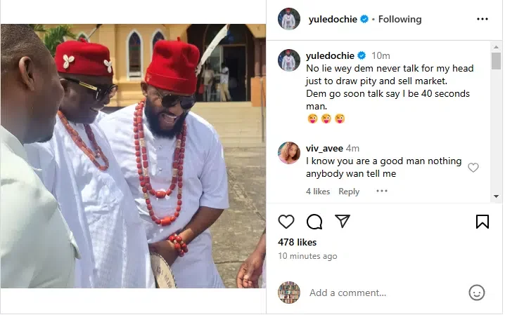 'They'd soon say I'm a 40 seconds man' - Yul Edochie reacts to lies being spread about him