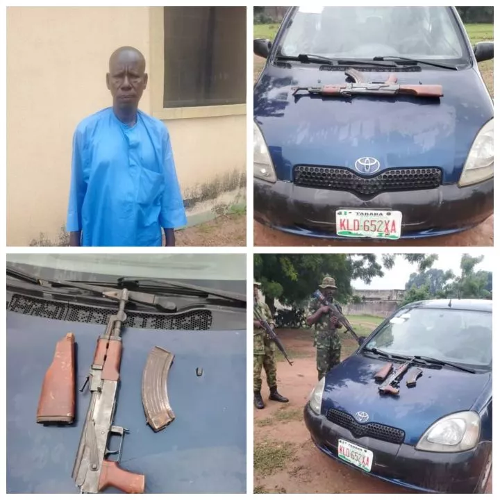 Driver flees as troops arrest owner of vehicle containing AK-47 rifle in Taraba