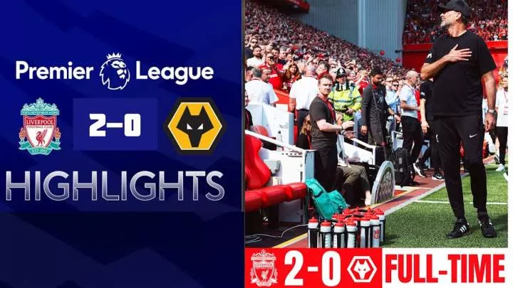 Liverpool 2 - 0 Wolves (May-19-2024) Premier League Highlights