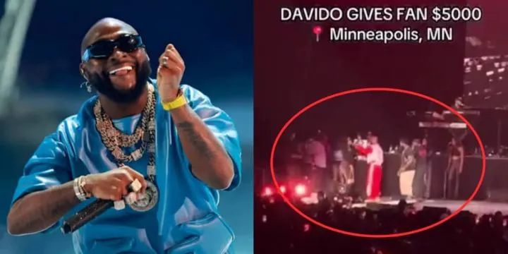 Davido gifts $5,000 to female fan during U.S. concert for giving him 'complete energy'