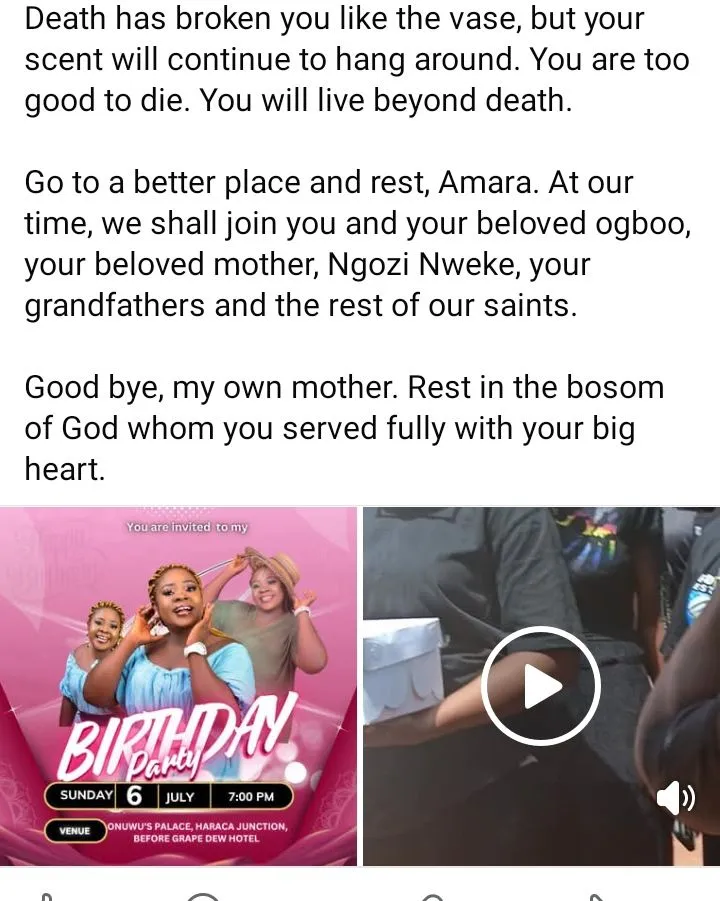 Lady passes away hours to her birthday party