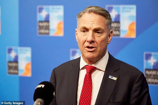 Defence Minister Richard Marles is pictured at the NATO summit in The Hague in the Netherlands where he announced the heightened commitments