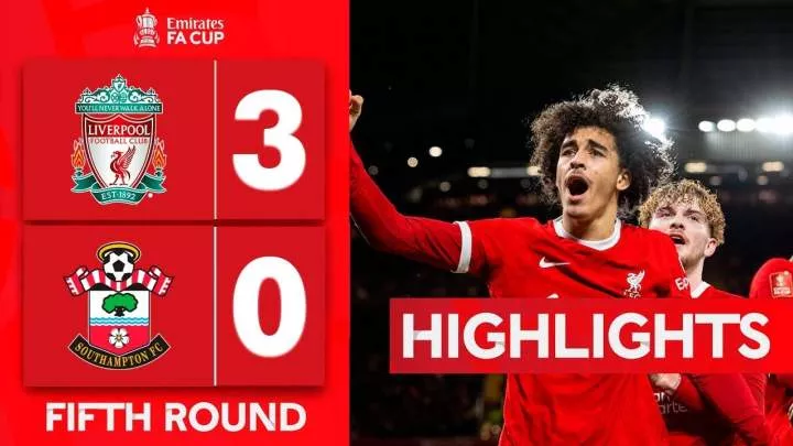 Liverpool 3 - 0 Southampton (Feb-28-2024) FA Cup Highlights