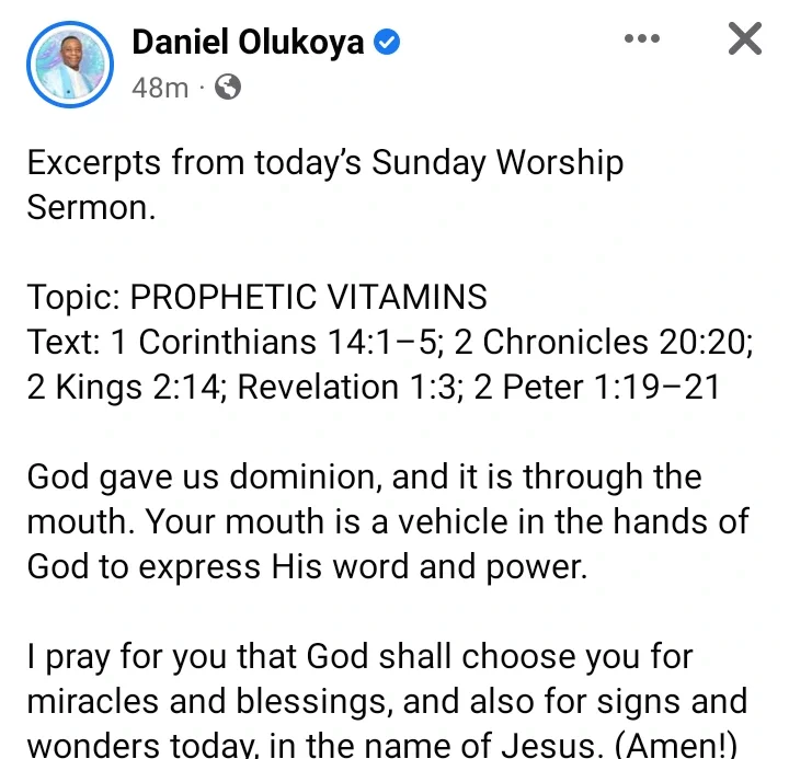 Dr Dk Olukoya Reveals What You Need To Do To Prophesy