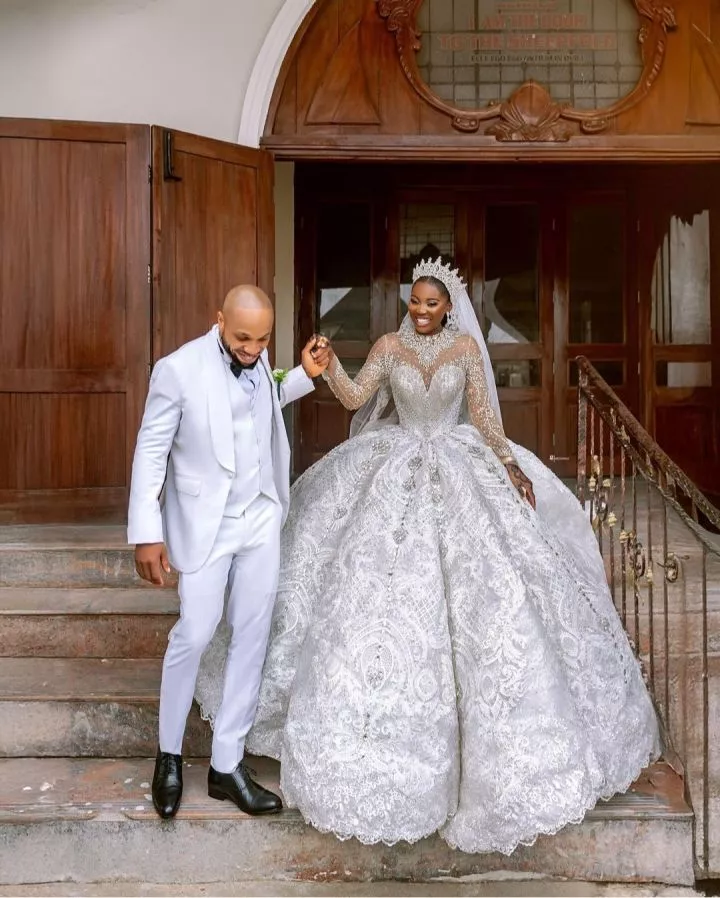 Actor Charles Okocha promises undying love for wife Mimi as he shares their wedding photos