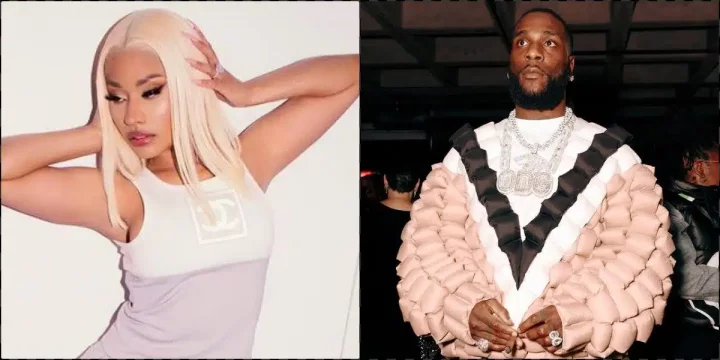"He helped her career" - Speculations as Nicki Minaj shares snippet of song with Burna Boy