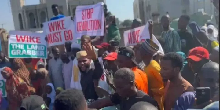 Protest rocks Abuja over mass demolitions by FCT Minister Wike