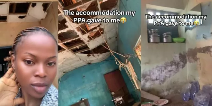 Corper flaunts dilapidated house her PPA offered her as accomodation